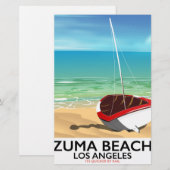Zuma Beach LA Rail Beach Poster Briefpapier (Vorne/Hinten)