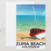 Zuma Beach LA Rail Beach Poster Briefpapier (Vorne/Hinten)