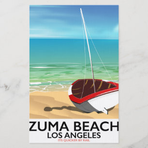 Zuma Beach LA Rail Beach Poster Briefpapier