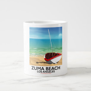 Zuma Beach LA Rail Beach Poster Jumbo-Tasse