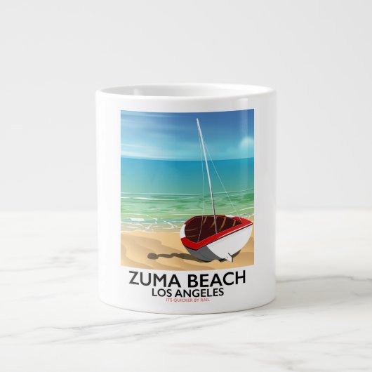 Zuma Beach LA Rail Beach Poster Jumbo-Tasse (Vorderseite)