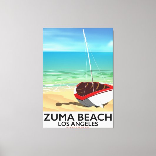 Zuma Beach LA Rail Beach Poster Leinwanddruck (Vorderseite)