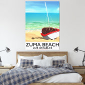 Zuma Beach LA Rail Beach Poster Leinwanddruck (Insitu (Schlafzimmer))