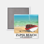 Zuma Beach LA Rail Beach Poster Magnet (Vorderseite/Rückseite)