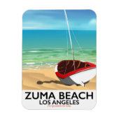 Zuma Beach LA Rail Beach Poster Magnet (Vertikal)