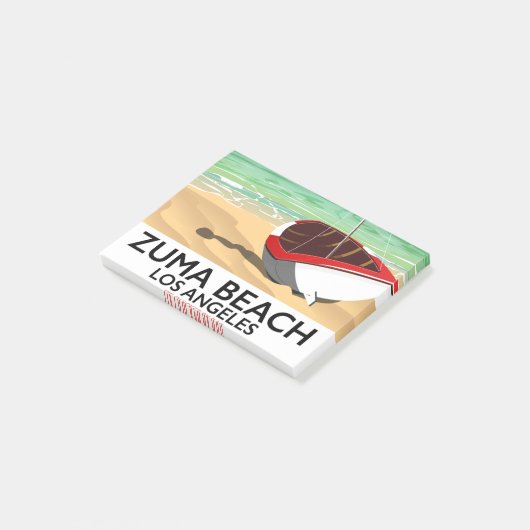 Zuma Beach LA Rail Beach Poster Post-it Klebezettel (angewinkelt)