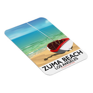 Zuma Beach LA Rail Strandposter Magnet