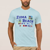 Zuma-Strand - Seeflaggen-Rechtschreibung T-Shirt (Vorderseite)