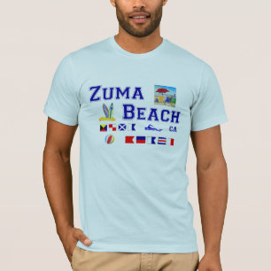 Zuma-Strand - Seeflaggen-Rechtschreibung T-Shirt