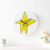 Zumindest hast du versucht - gelber Stern Große Wanduhr (Zuhause)