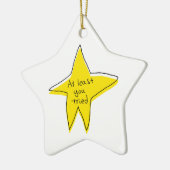 Zumindest hast du versucht - gelber Stern Keramik Ornament (Links)