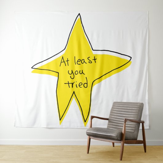 Zumindest hast du versucht - gelber Stern Wandteppich (Beispiel (Horizontal))