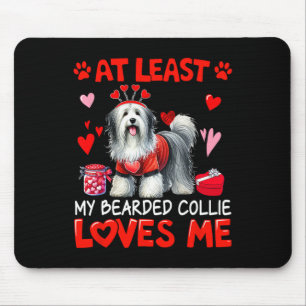Zumindest liebt mein Bearded Collie mich am Valent Mousepad