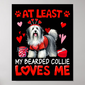 Zumindest liebt mein Bearded Collie mich Valentins Poster