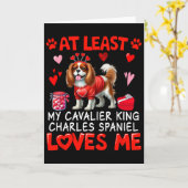 Zumindest liebt mich der Cavalier King Charles Spa Karte (Gelbe Blume)