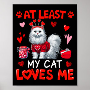 Zumindest liebt mich mein Katze am Valentinstag al Poster