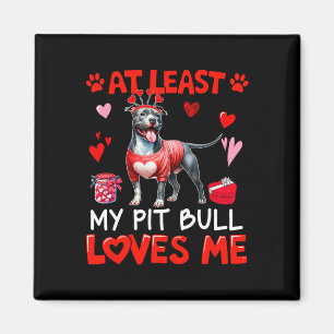 Zumindest liebt mich mein Pit Bull am Valentinstag Magnet