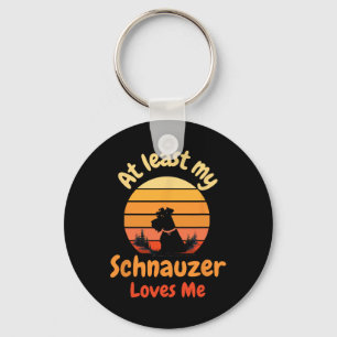Zumindest liebt mich mein Schnauzer Anti-Valentins Schlüsselanhänger