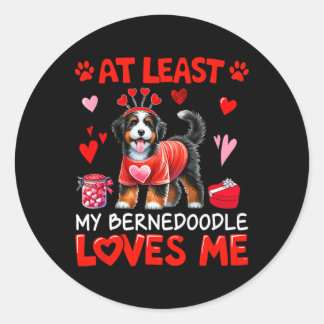 Zumindest mein Bernedoodle, der mich am Valentinst Runder Aufkleber