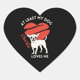 Zumindest mein Hund Lieben ich einen benutzerdefin Herz-Aufkleber