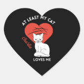 Zumindest meine Katzen-Lieben Herz-Aufkleber (Vorderseite)