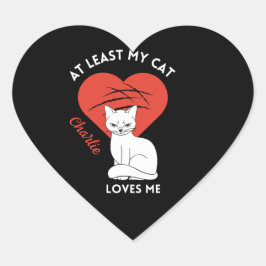 Zumindest meine Katzen-Lieben Herz-Aufkleber