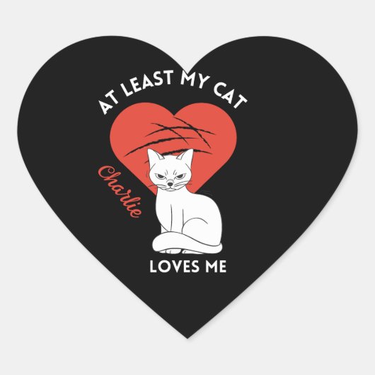 Zumindest meine Katzen-Lieben Herz-Aufkleber (Vorderseite)