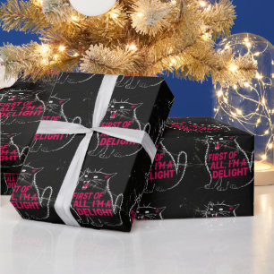 Zunächst einmal bin ich eine Freude brüllende schw Geschenkpapier