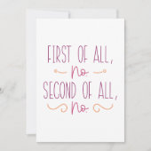 Zunächst einmal kein zweiter von allen dankeskarte (Vorderseite)