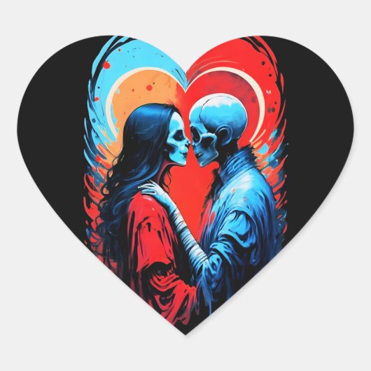 ZUNÄCHST, GHOST, COUPLE, LIEBE Herz-Aufkleber (Vorderseite)