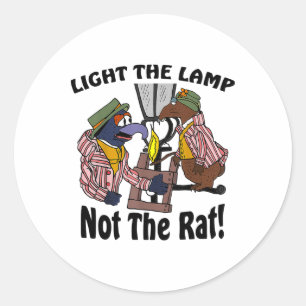 Zünde die Lampe an, nicht die Ratte Lustige Weihna Runder Aufkleber