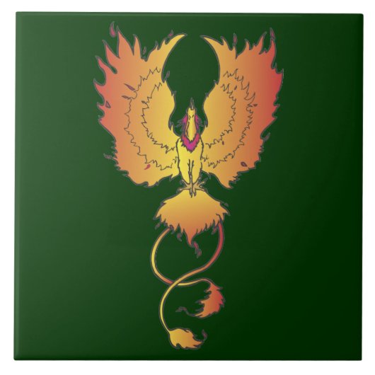 Zunehmende Phoenix Dekorative Akzente Tile Fliese (Vorderseite)
