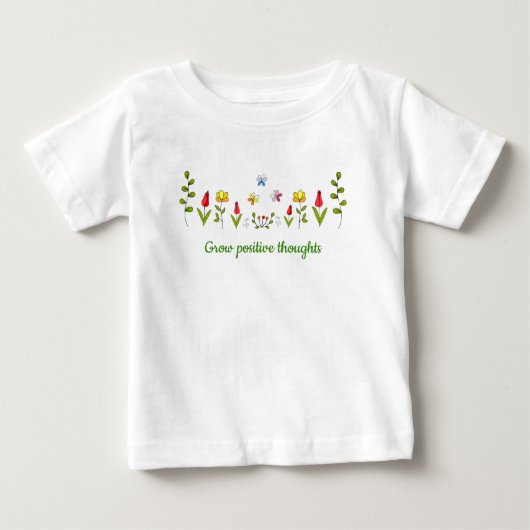 Zunehmende positive Gedanken Blume Baby T-shirt (Vorderseite)
