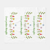 Zunehmende positive Gedanken Blume Fleecedecke (Vorderseite (Horizontal))