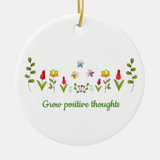 Zunehmende positive Gedanken Blume Keramik Ornament (Vorne)
