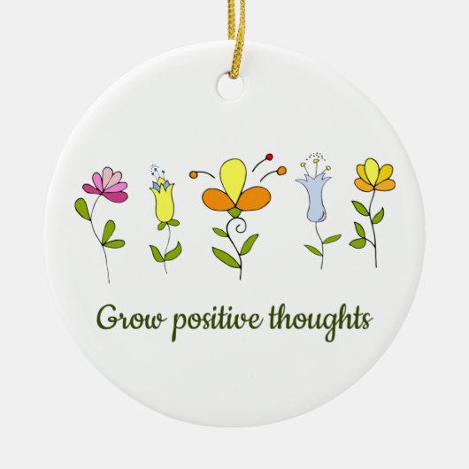 Zunehmende positive Gedanken Blume Keramik Ornament (Vorne)