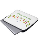 Zunehmende positive Gedanken Blume Laptopschutzhülle (Vorne Knopf)