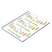 Zunehmende positive Gedanken Blume Notizblock (Linke Seite)