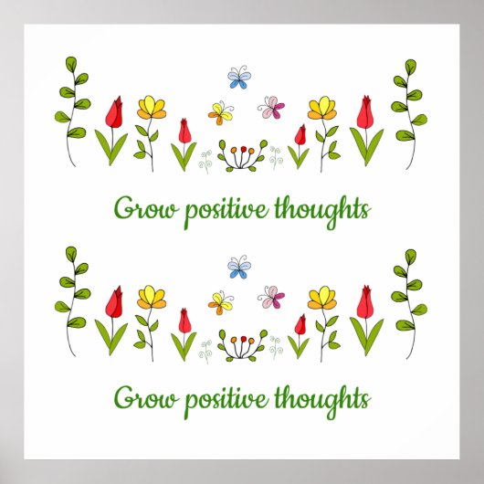 Zunehmende positive Gedanken Blume Poster (Vorne)