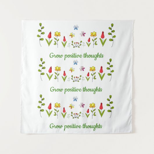 Zunehmende positive Gedanken Blume Wandteppich (Vorderseite)