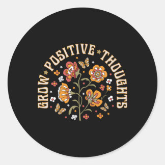 Zunehmende positive Gedanken Inspiration Blume Gar Runder Aufkleber