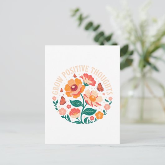 Zunehmende positive Gedanken - Inspirationsblume ( Postkarte (Stehend Vorderseite)