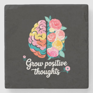 Zunehmende positive Gedanken - Inspirationsflorale Steinuntersetzer