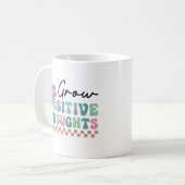Zunehmende positive Gedanken Kaffeetasse (Vorderseite Links)