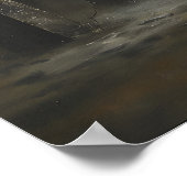 Zunehmender Mond Dunkle Grabsteine Friedhof Grabst Poster (Ecke)