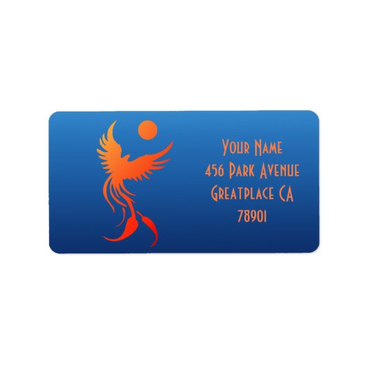 Zunehmender Phoenix in Flammen-Adressenwählbar Adressaufkleber (Vorne)