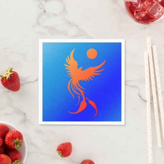 Zunehmender Phoenix in Flammen - Napkins Serviette (Beispiel)