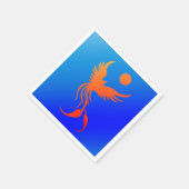 Zunehmender Phoenix in Flammen - Napkins Serviette (Ecke)