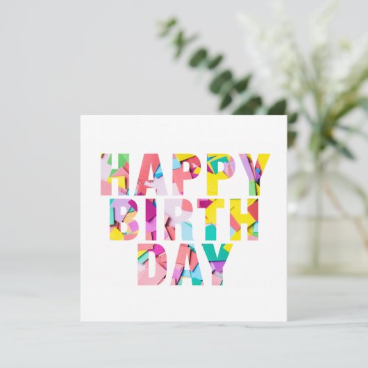 ZUNEHMENDES BILD-Happy Birthday Card Einladung (Stehend Vorderseite)