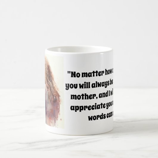 ZUNEHMENDES WASSERFARBPORTRAIT VON MAMA UND DAUGHE KAFFEETASSE (Mittel)